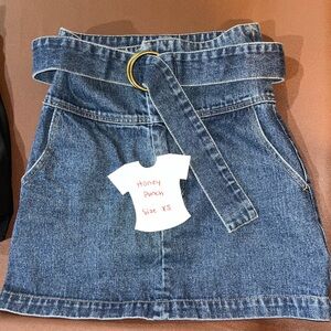 Honey Punch Denim Skirt with Belt